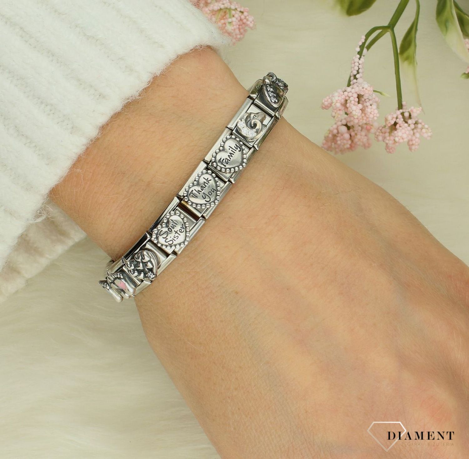 Nomination Link srebro 925 zawieszka charms Znak zodiaku Bliźnięta z białymi cyrkoniami 330326 03.png